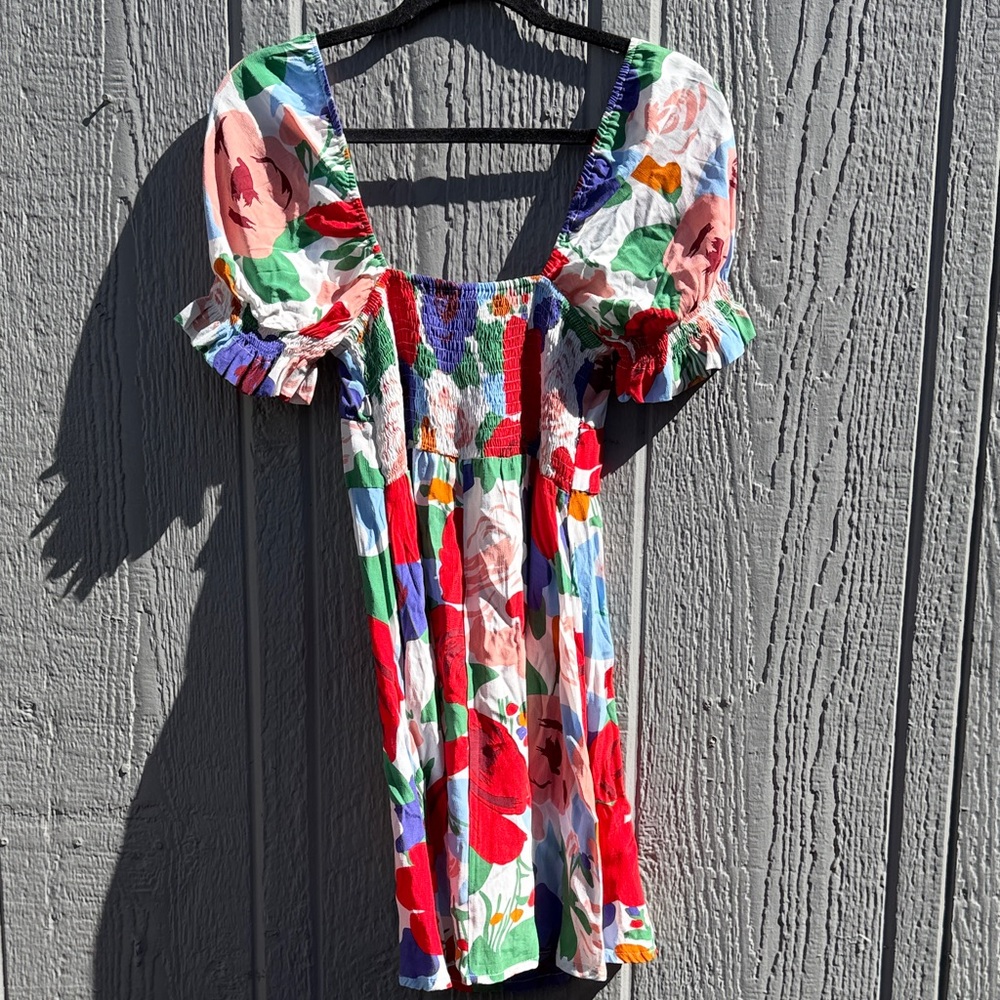 Faithfull The Brand Iris Dress Floral Print Mini Dress Sz: 4 - Picture 10 of 11